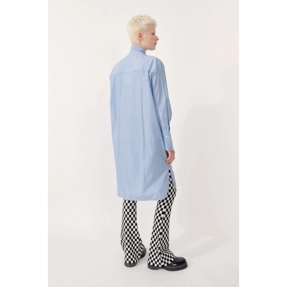 BAUM UND PFERDGARTEN Gestreepte Katoenen Oversized Jurk Blue Dames