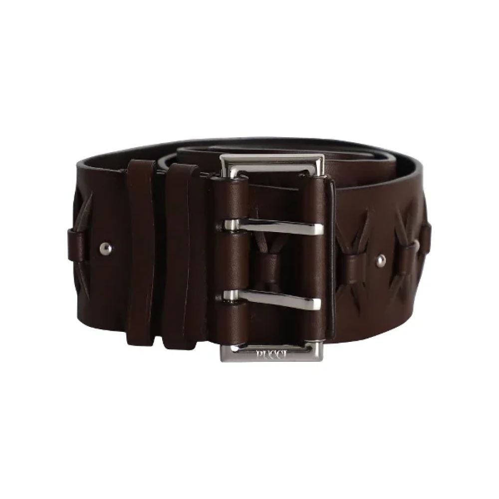 Emilio Pucci Pre-owned Leather belts Brown Dames