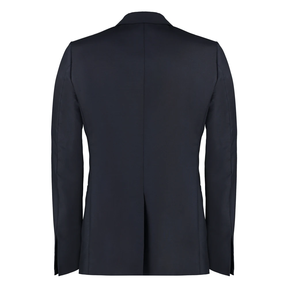 Givenchy Zijden Wolmix Jas Blue Heren