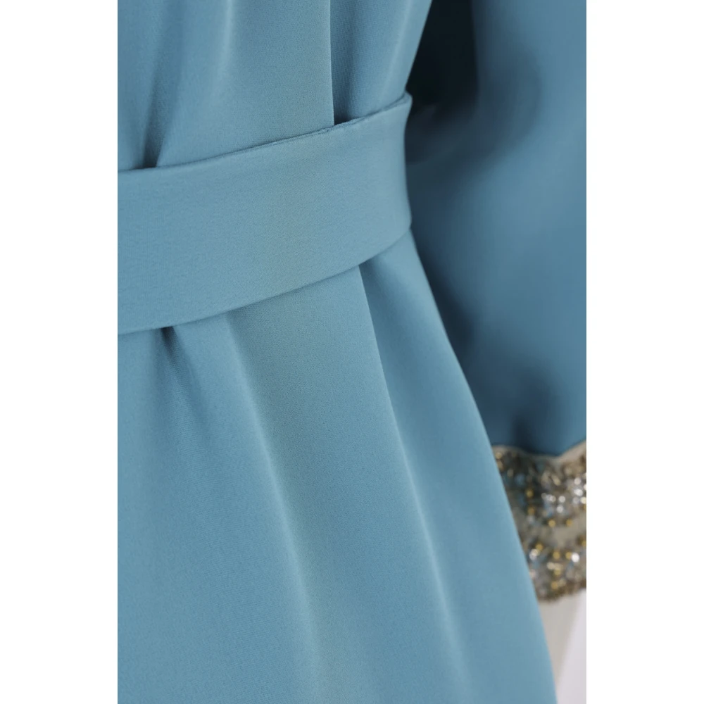 Valentino Garavani Blauwe Kimono Jurk met Kristallen Blue Dames