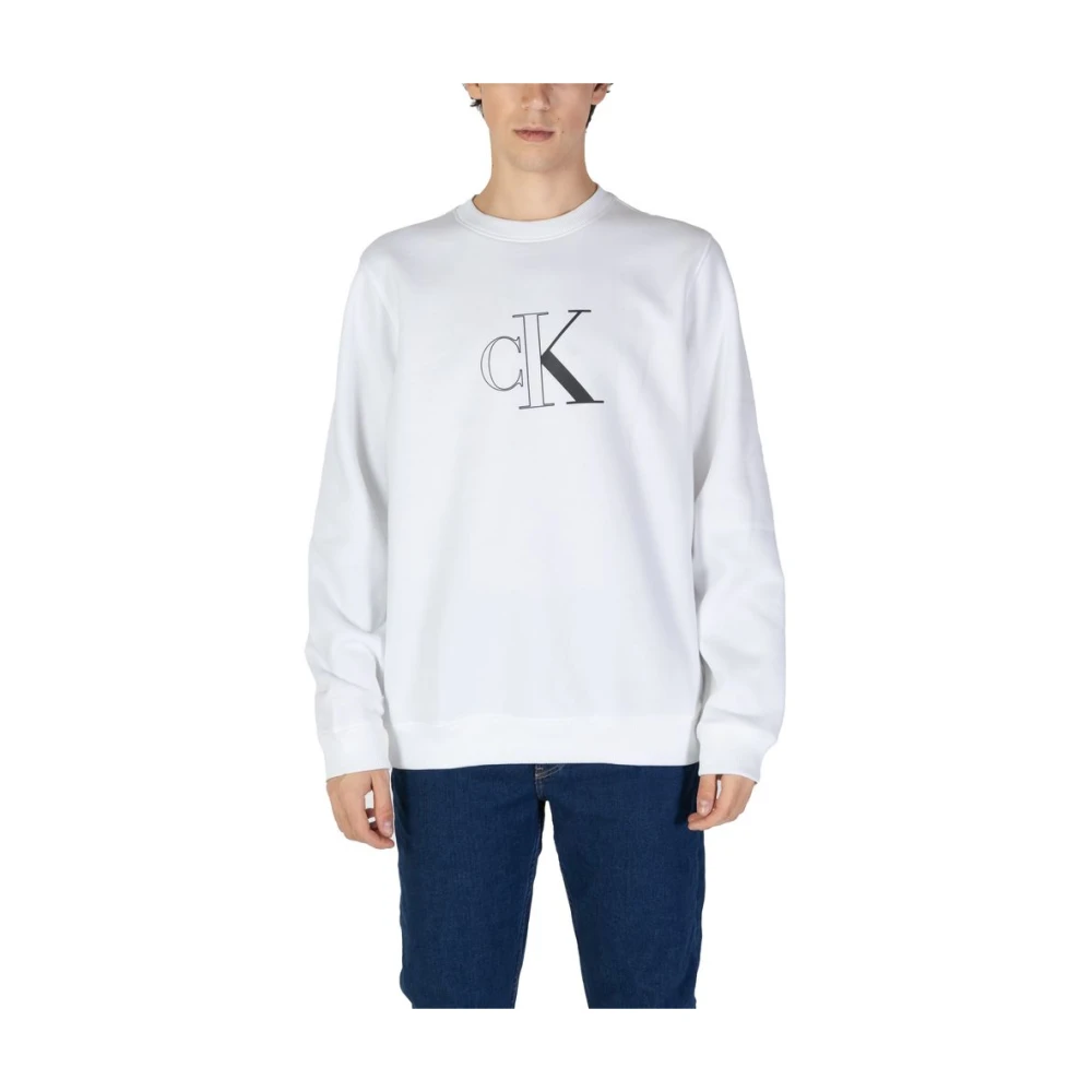 Calvin Klein Jeans Weier Polyester Pullover voor Mannen White Heren