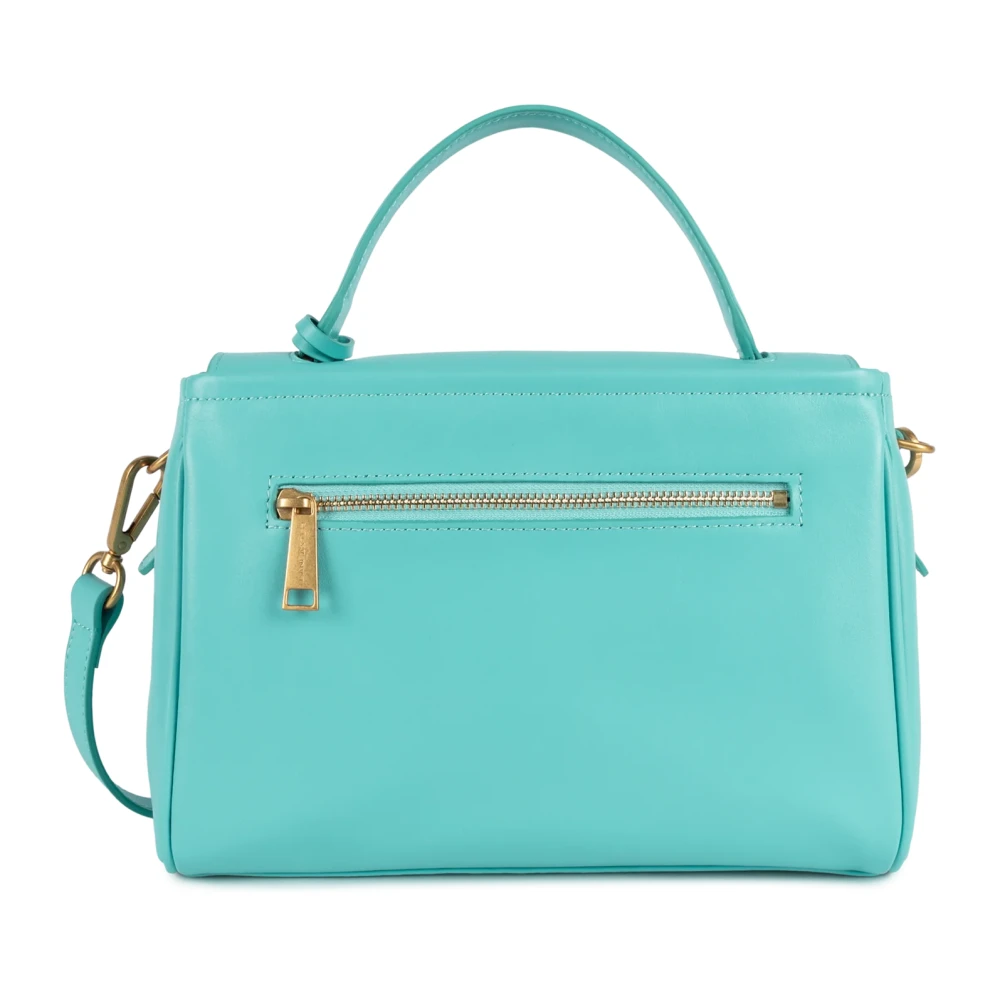 Lancaster Flap Handtas met Sluiting en Zakken Blue Dames
