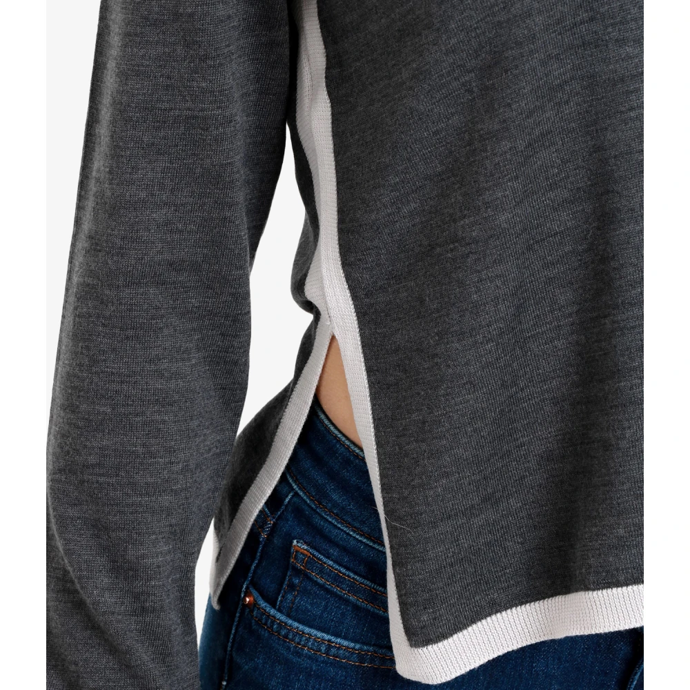 Gran Sasso Kasjmier Polo Trui Grijs Gray Dames
