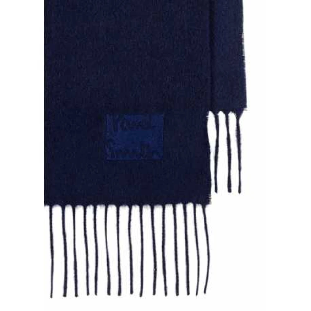 Paul Smith Marineblauwe Kasjmier Sjaal met Franjes Blue Unisex