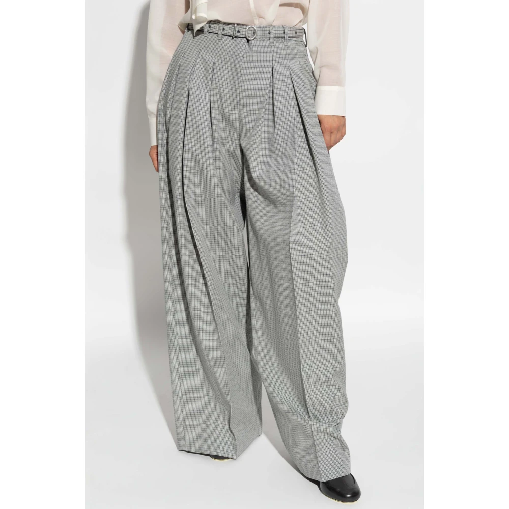 Jil Sander Geruite broek Gray Dames