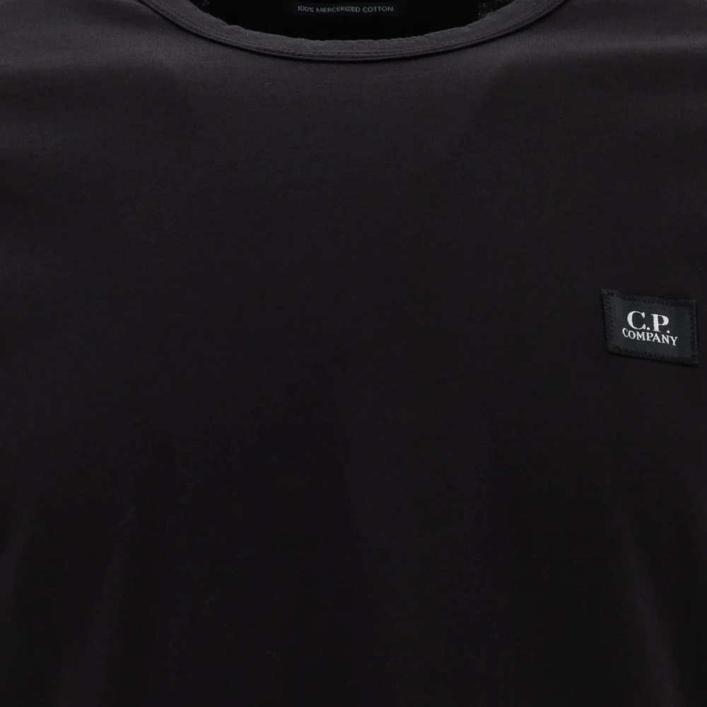 C.P. Company Zwarte Longsleeve Katoenen Jersey T-shirt Black Heren