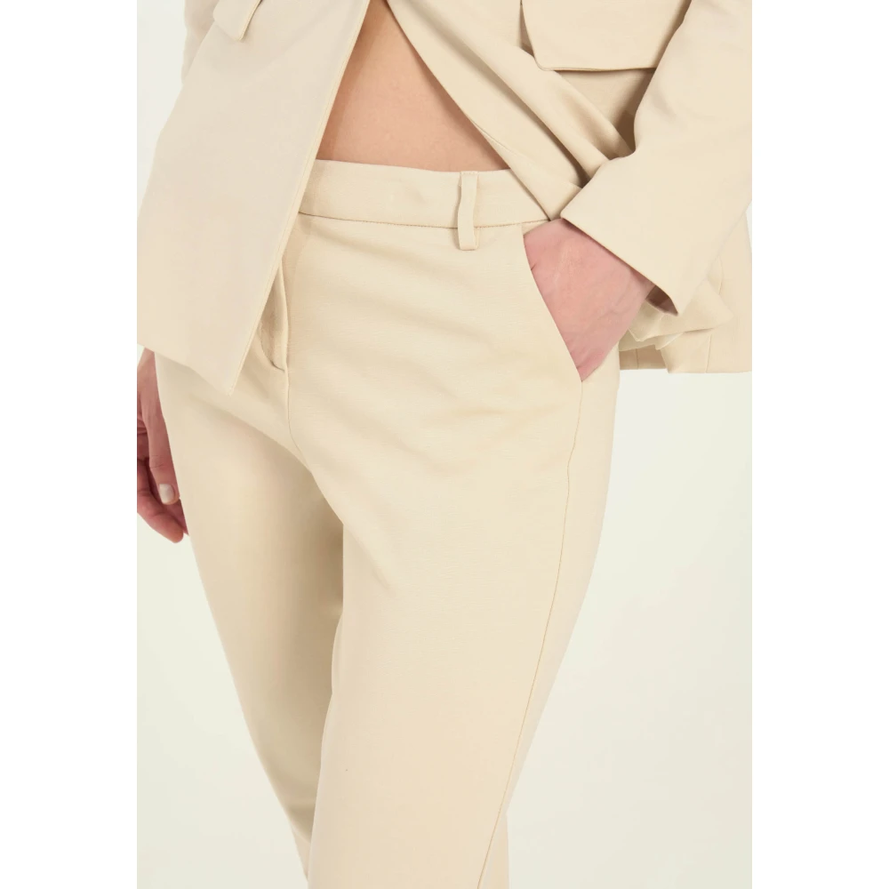 Vicario Cinque Milano Chino Broek met Zakken Beige Dames
