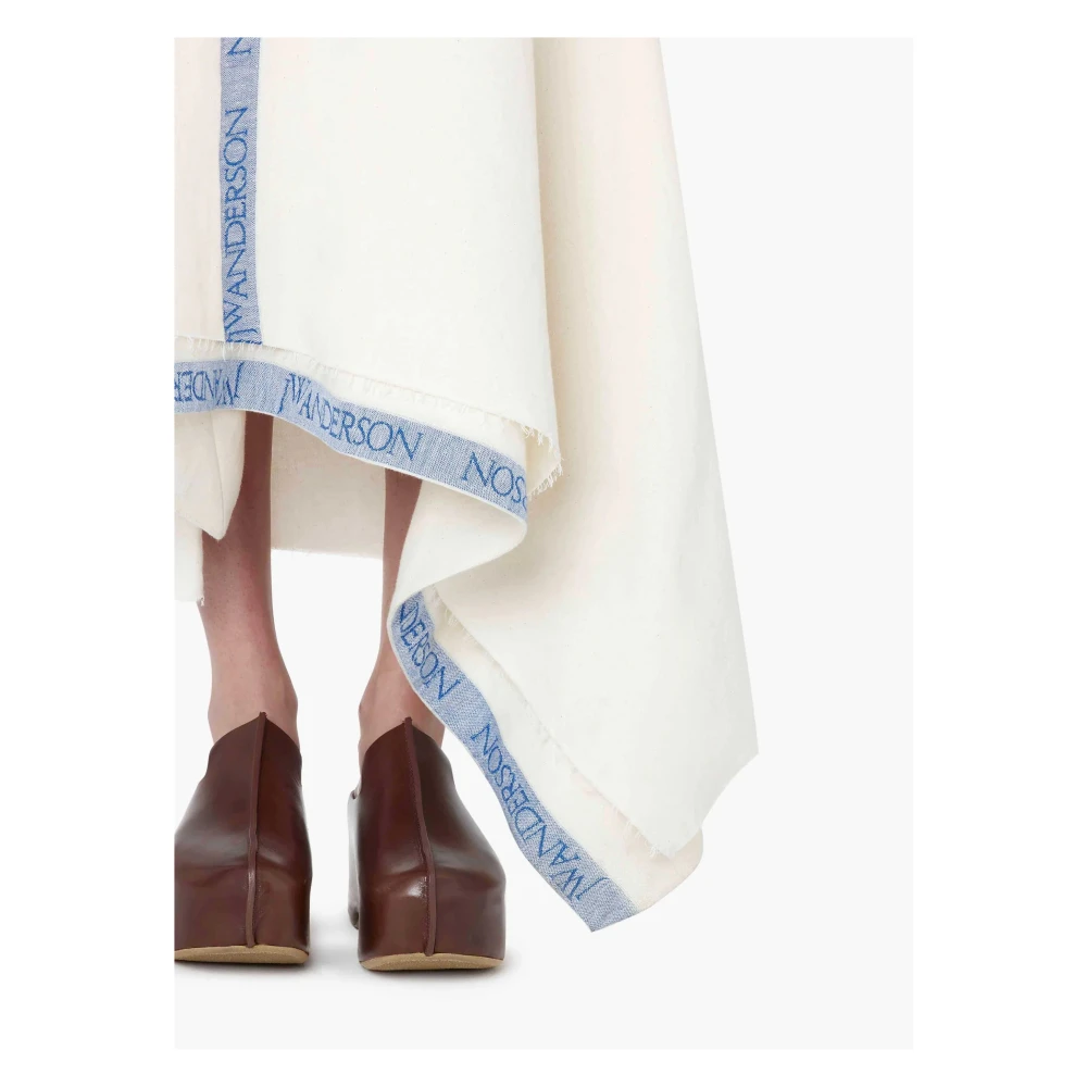 JW Anderson Flared V-Neck Panelled Dress Beige Dames