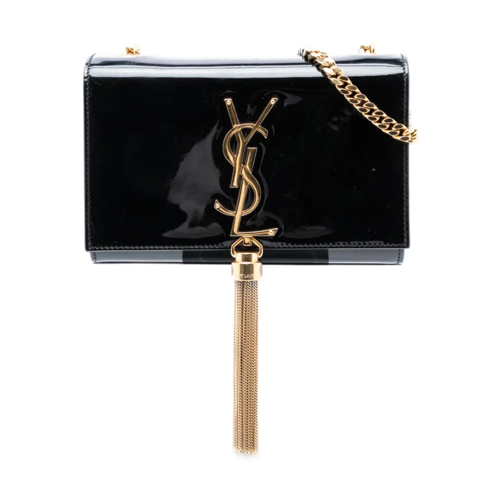 Saint Laurent Vintage Women's Black Pre-Owned Chain Crossbody Bag