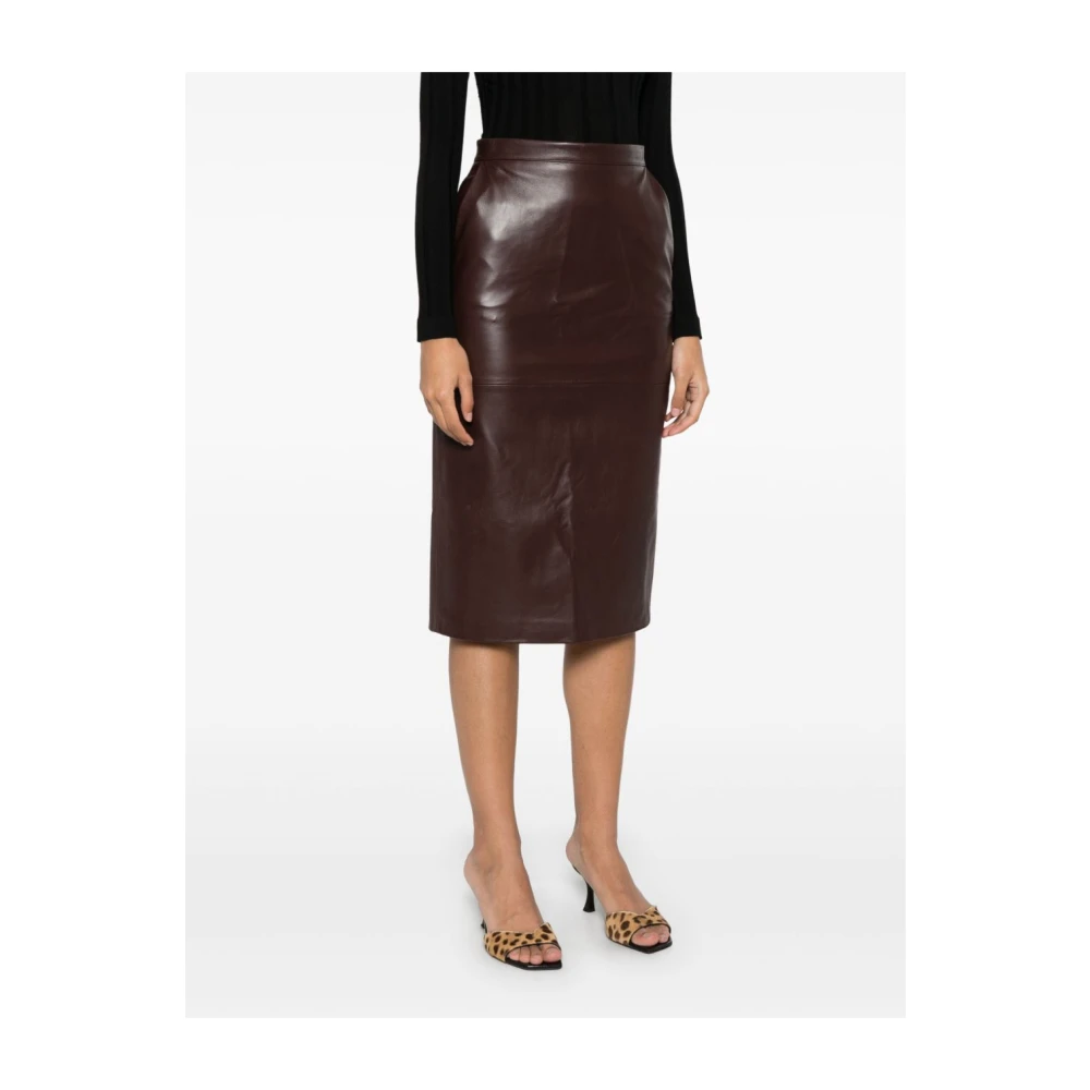 Elisabetta Franchi Bruine Rok met Rits aan de Achterkant Brown Dames