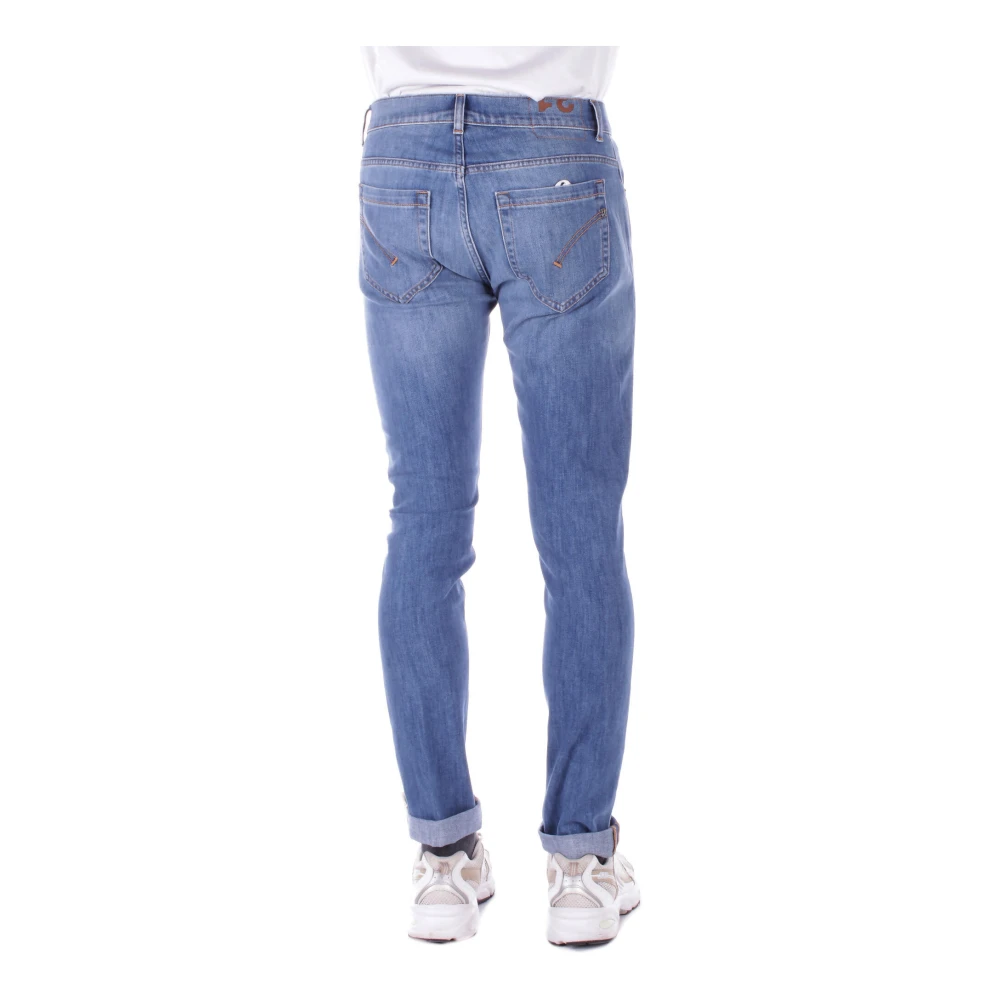 Dondup Blauwe Skinny Jeans met Logo Blue Heren