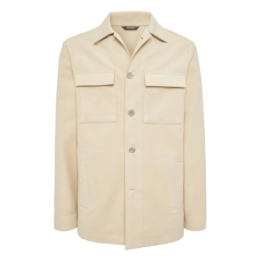 Boggi Milano Link Shirt Jacket Beige Heren