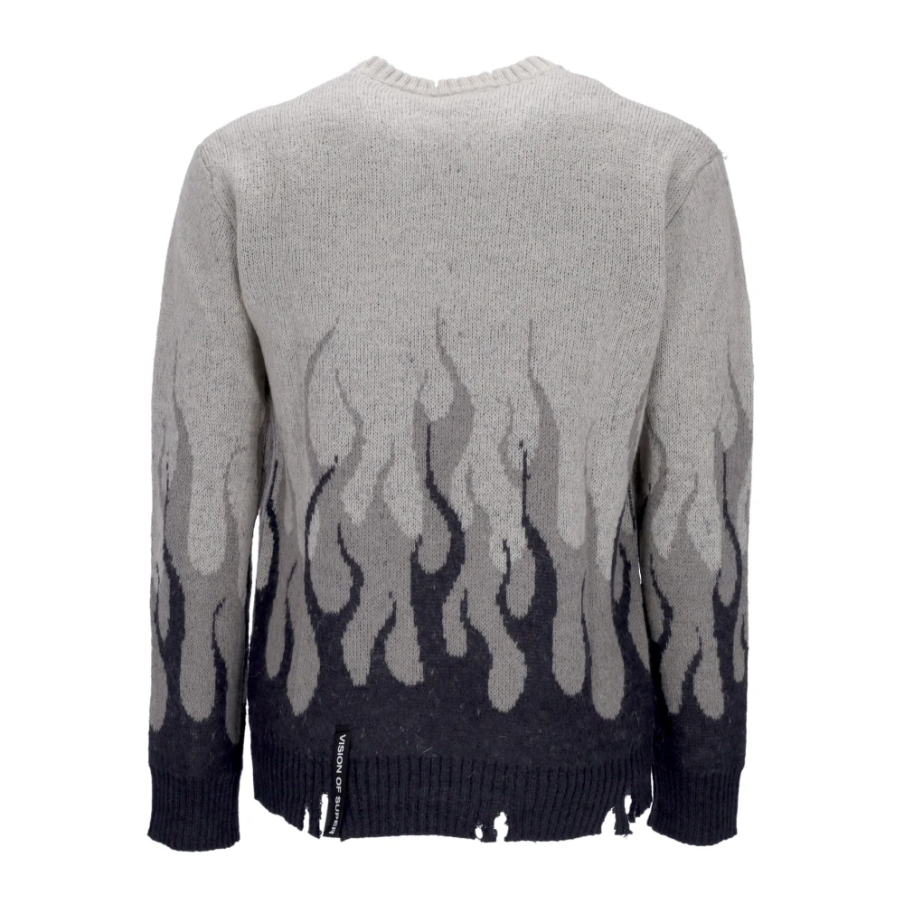Vision OF Super Double Flames Sweater Gray Heren