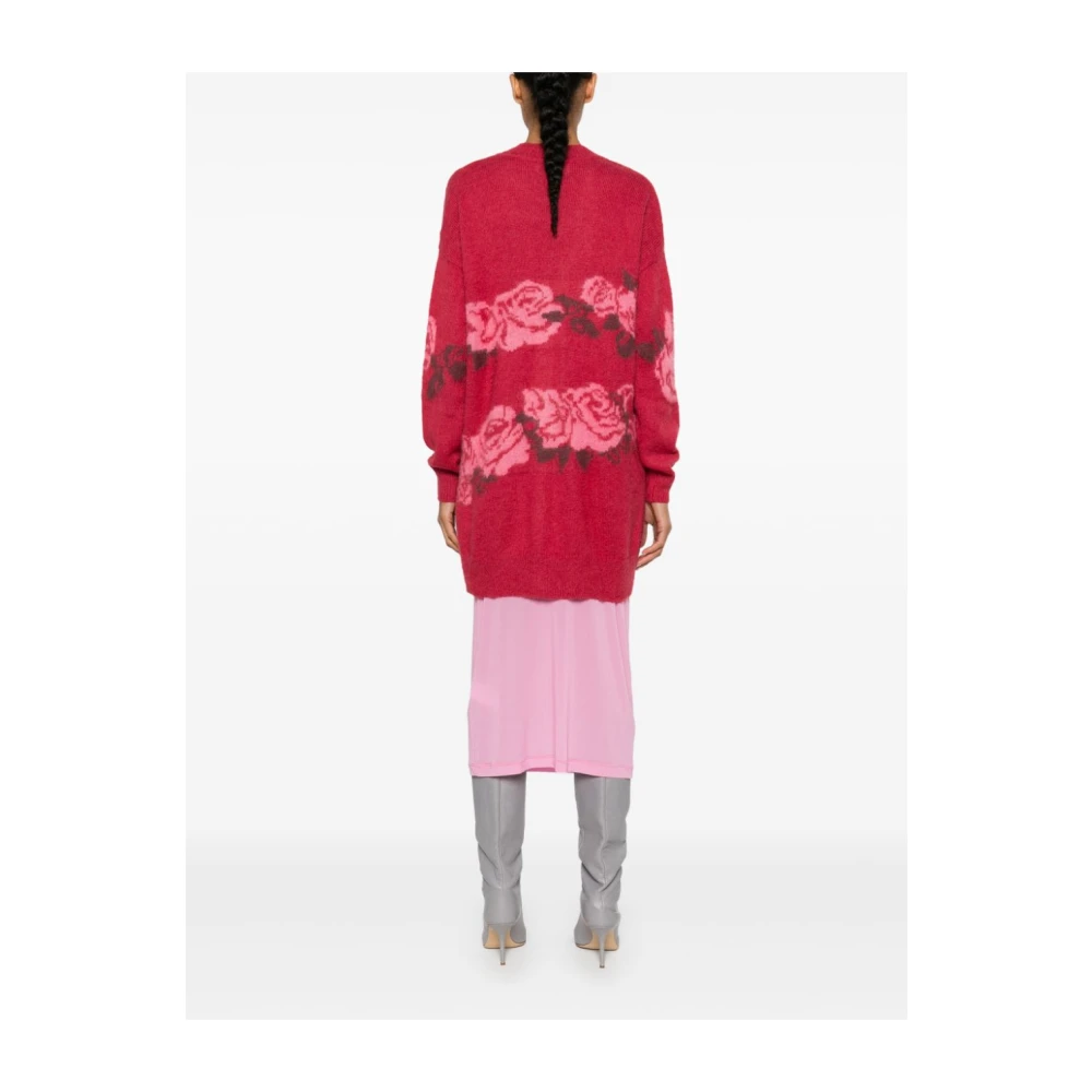 Blugirl Rode bloemensweater met kraalversiering Red Dames