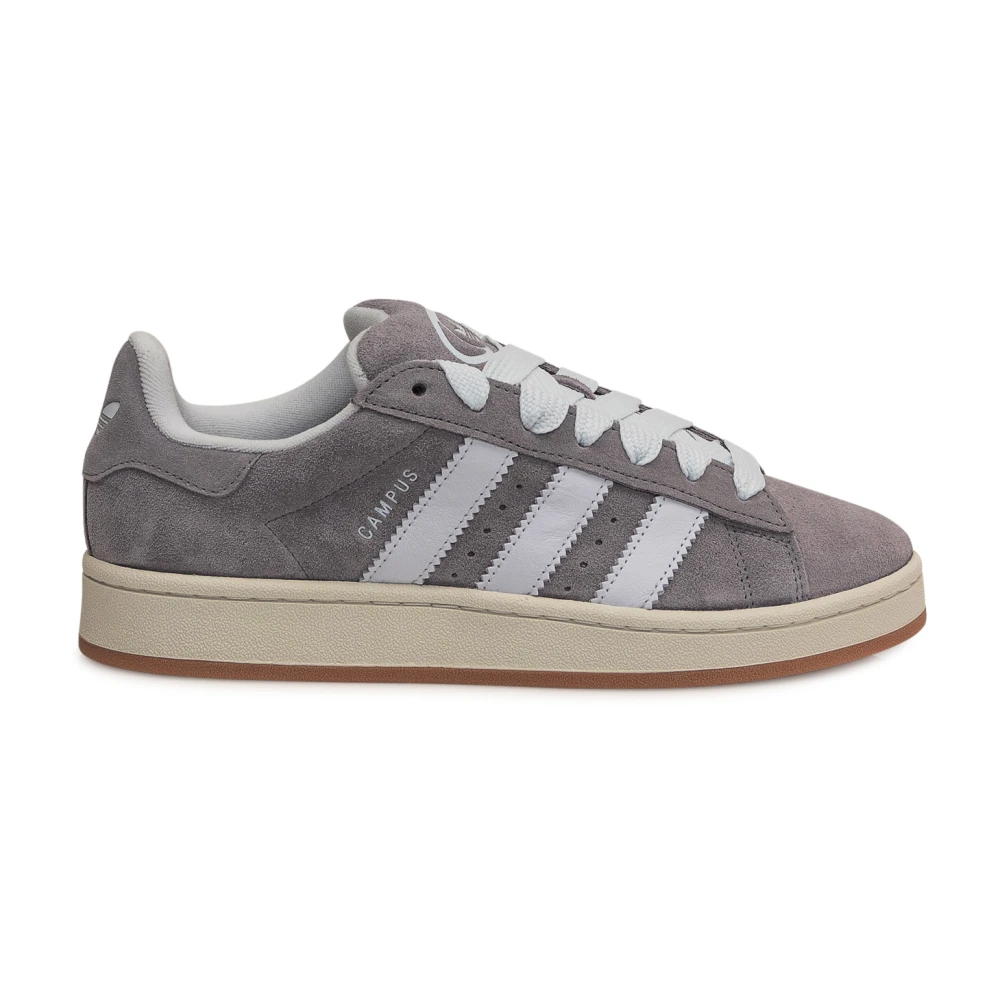 Adidas Originals Grijze leren sneakers met logo Heren Schoenen Grijs