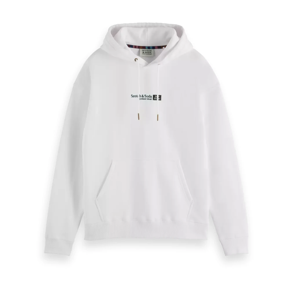 Scotch & Soda Artwork Hoodie White Heren