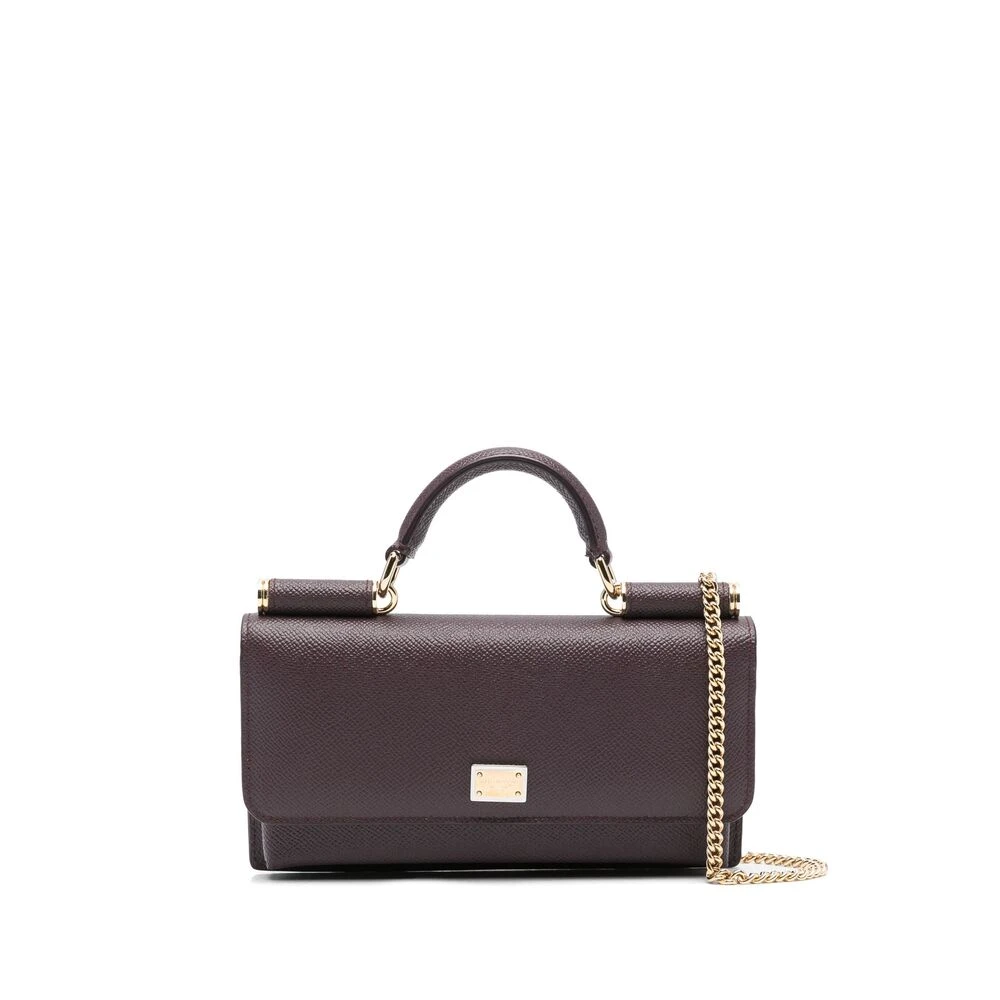 Dolce & Gabbana Paarse Omslag Ketting Schoudertas Purple Dames