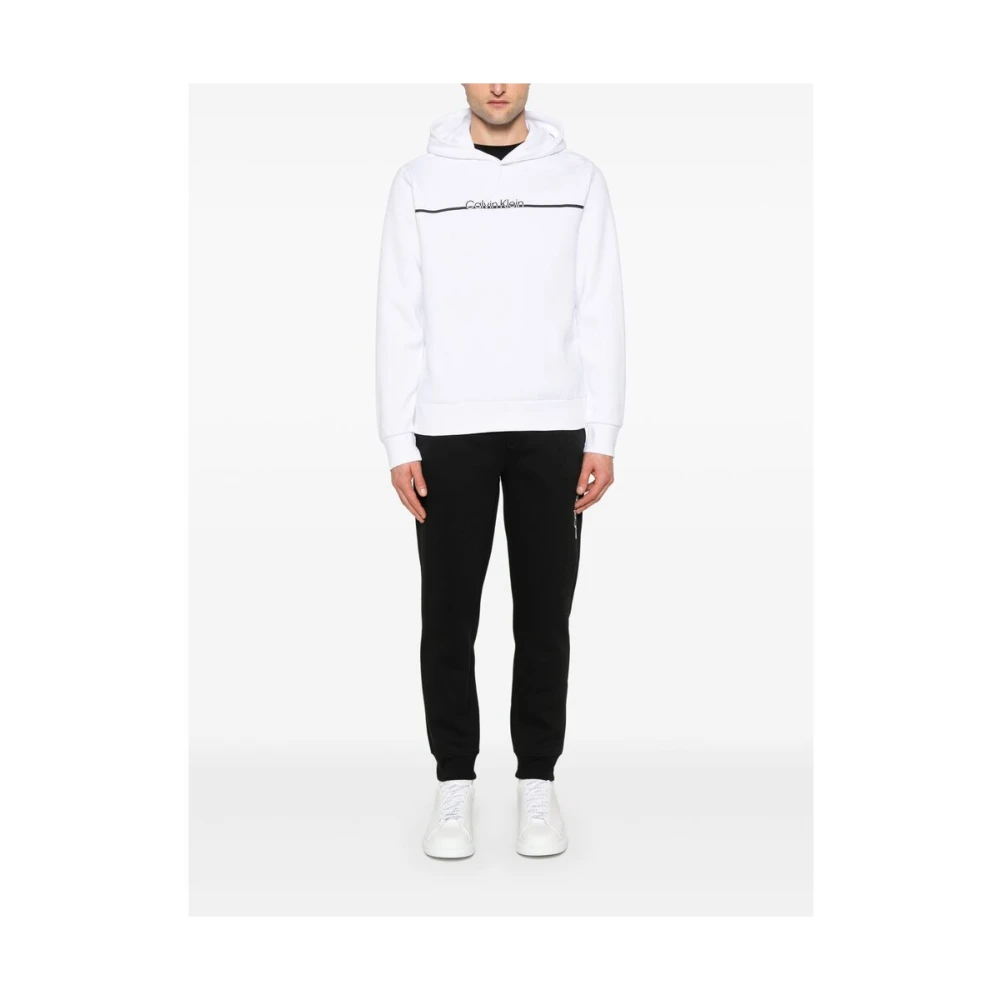 Calvin Klein Witte Klassieke Hoodie White Heren