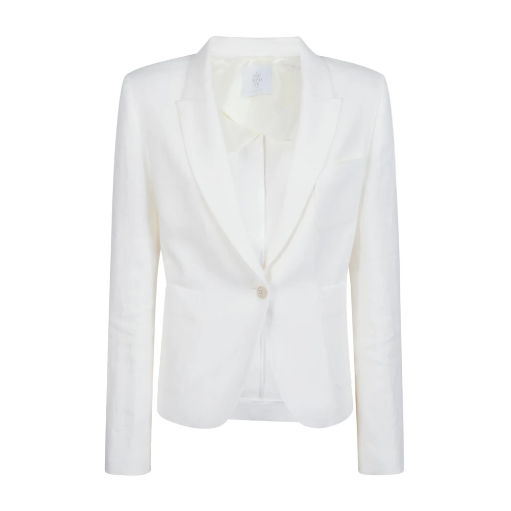 Eleventy Women's White Short Single-Breasted Jacket - Blazers - Xl - Jackets