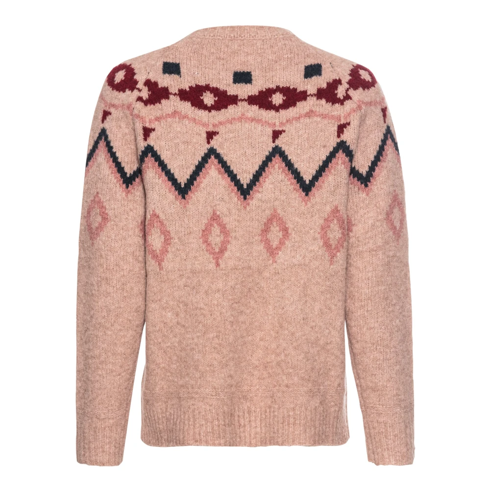 camel active Noors Patroon Gebreide Trui Pink Dames