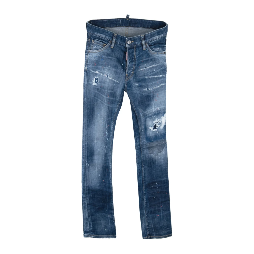 Dsquared2 Geknoopte Heren Jeans Lente-Zomer Collectie Blue Heren