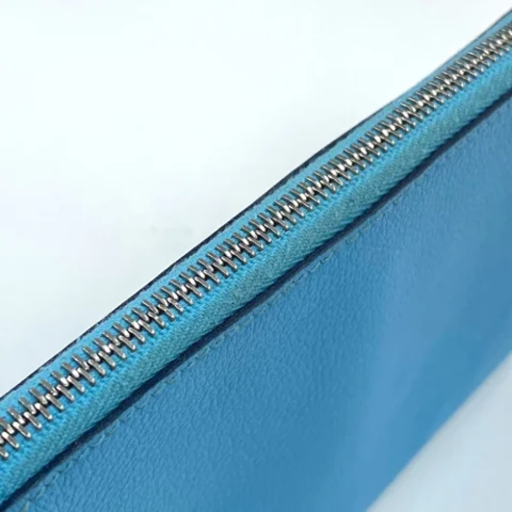 Hermès Vintage Pre-owned Leather pouches Blue Dames
