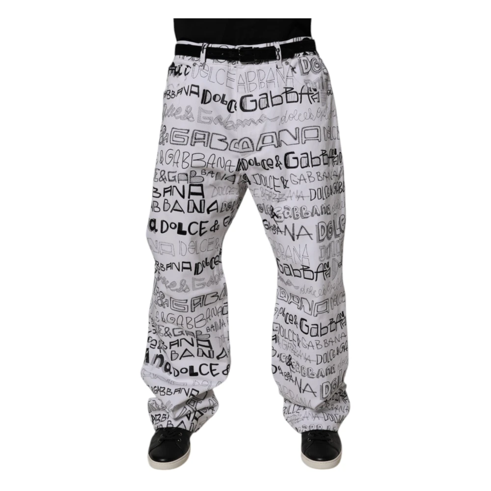 Dolce & Gabbana Multicolor Jeans Med Logotryck I Rak Modell