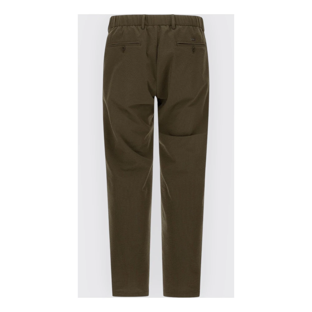 Herno Seersucker Straight-Leg Broek Green Heren