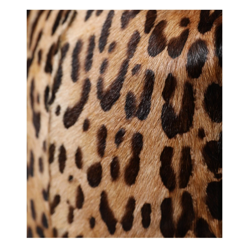 Dolce & Gabbana Luipaard Emmer Hoed Bruin Leer Brown Dames