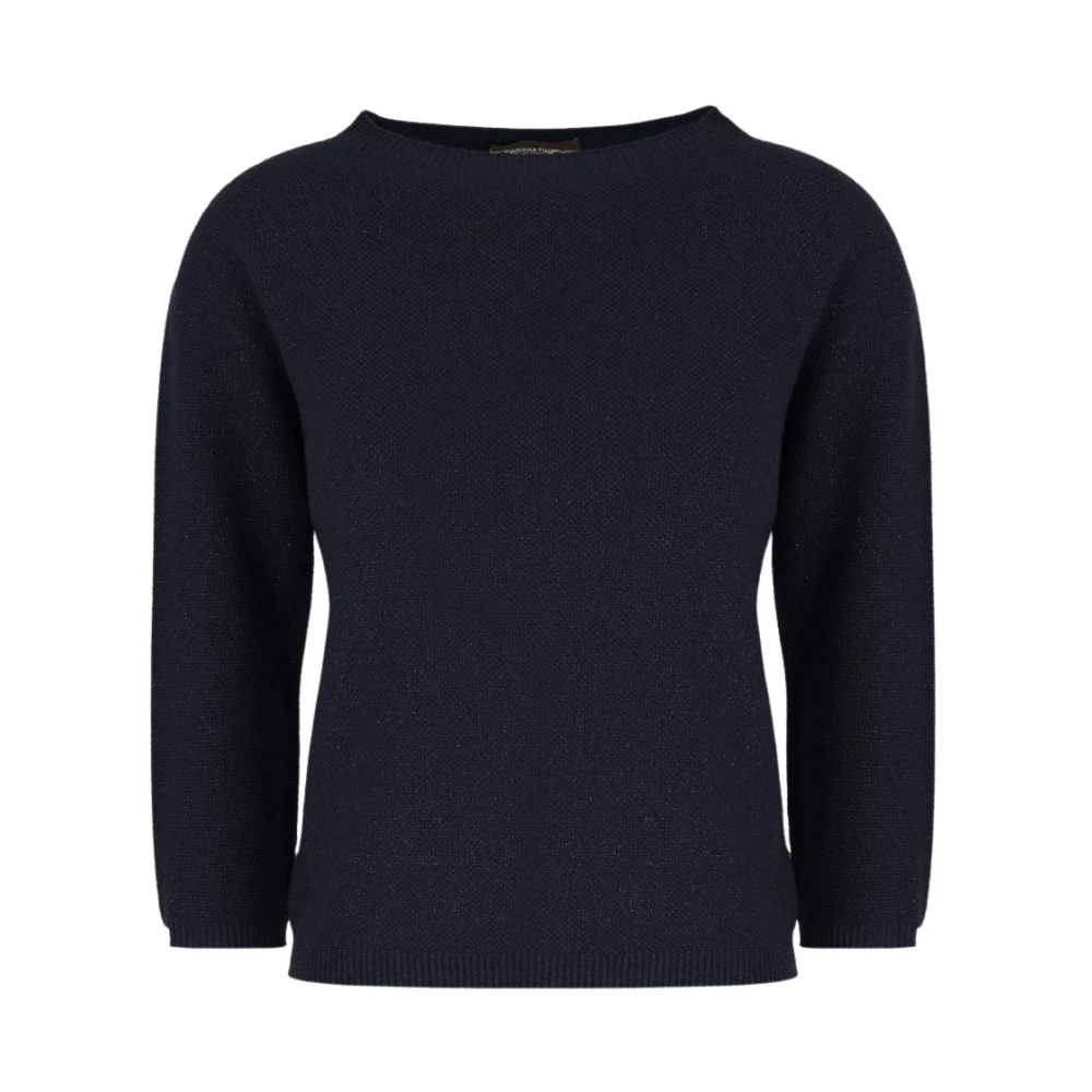 Fabiana Filippi , Round-Neck Knitwear, Female, Blue, 2XS, Jumpers Navy