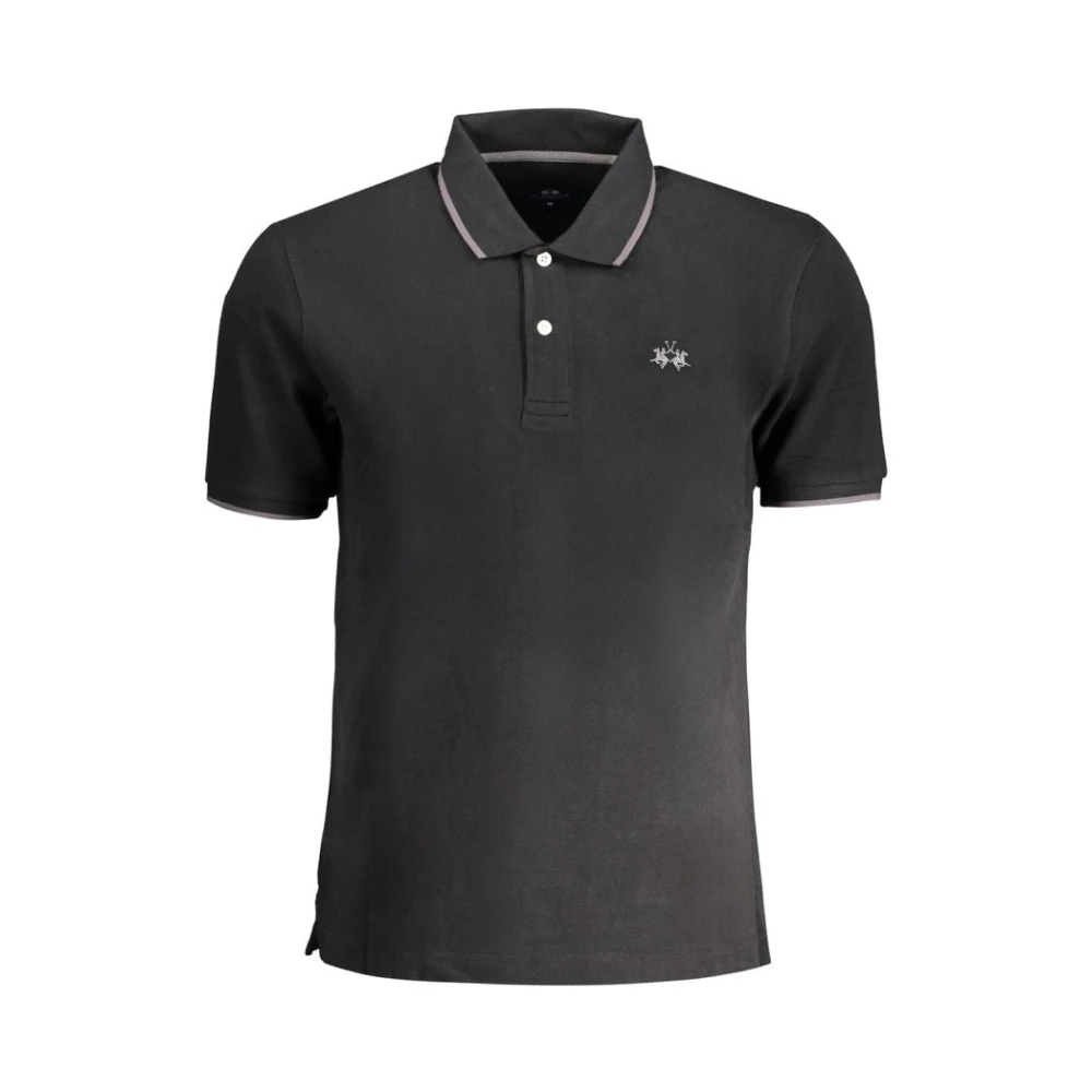 La Martina Men's Black Polo Shirts, 2XL, Cotton Polo Shirt