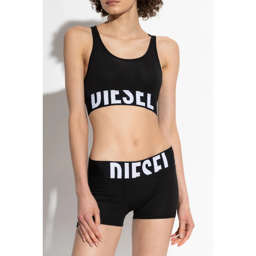 Diesel Bra Ufsb-Cotton-Race-Bralette Black Dames