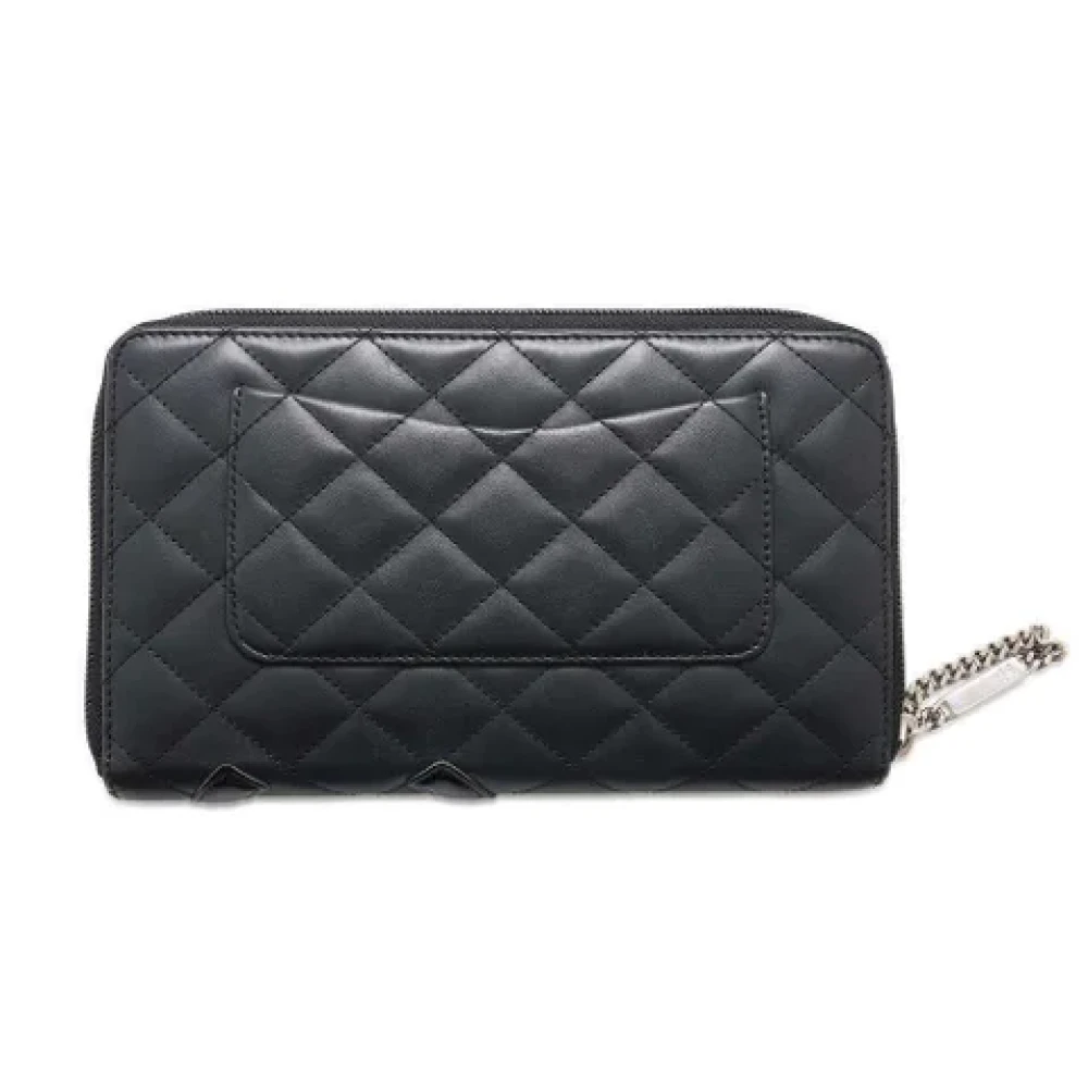 Chanel Vintage Pre-owned Leather wallets Black Dames