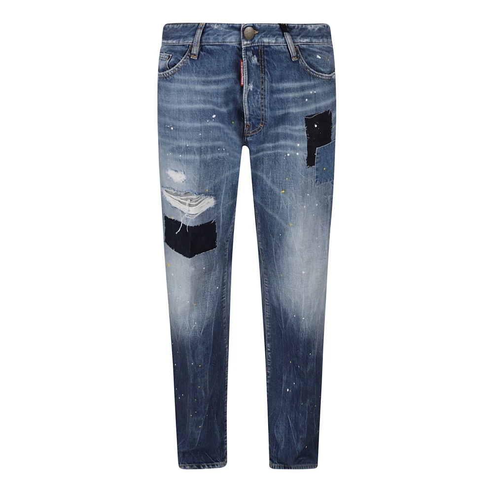 Dsquared2 Cool Guy Distressed Skinny Jeans Blue Heren