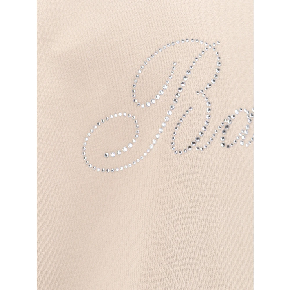 Balenciaga T-shirt met strass steentjes achterlogo Beige Dames