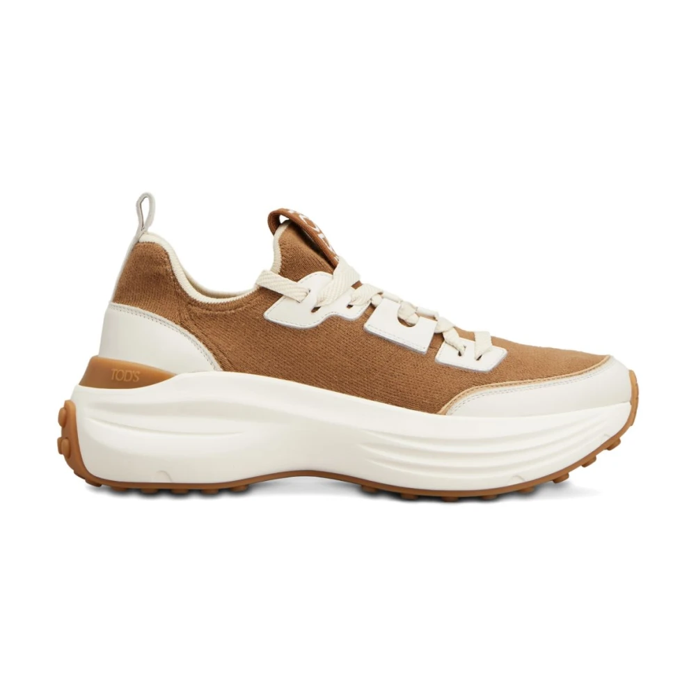Tod’s Logo-detail Sneakers met Veters Dames Schoenen Bruin