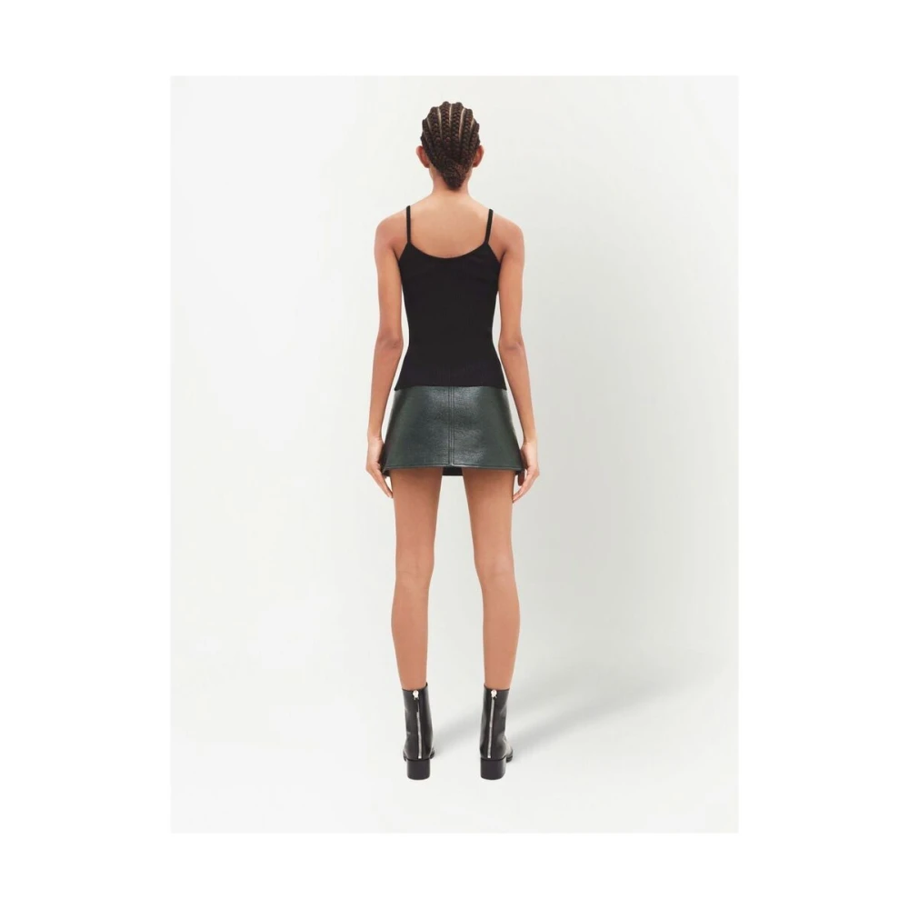 Courrèges Zwarte Ribgebreide Tanktop Black Dames