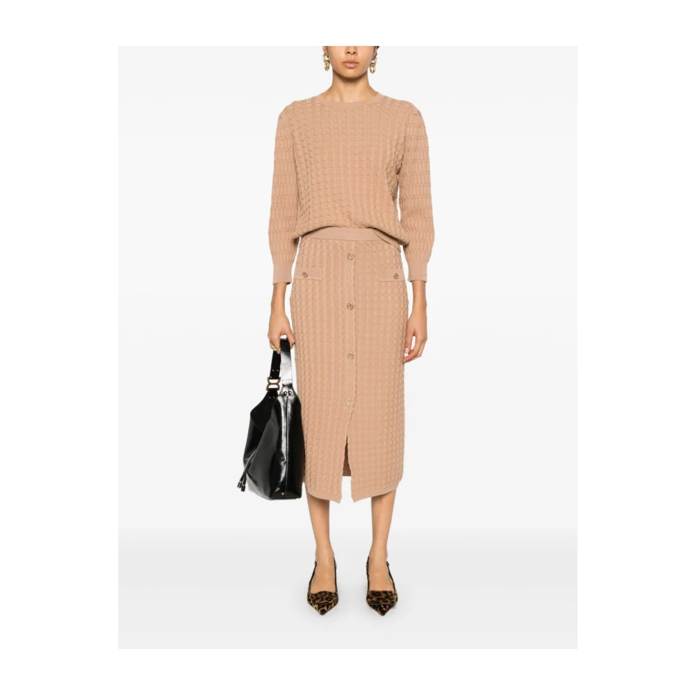Twinset Sandy Brown Gebreide Trui Brown Dames