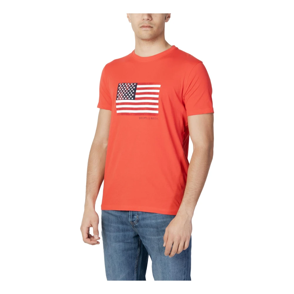 U.s. Polo Assn. Rode Print Korte Mouw T-Shirt Red Heren