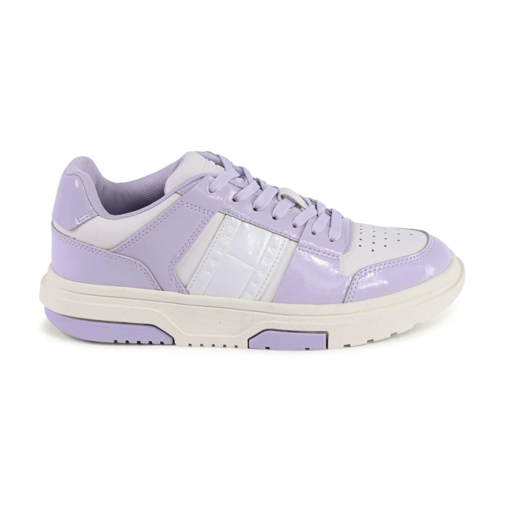 Tommy Hilfiger Women's Purple Sneakers,, Leather Sneaker Size 3 Uk