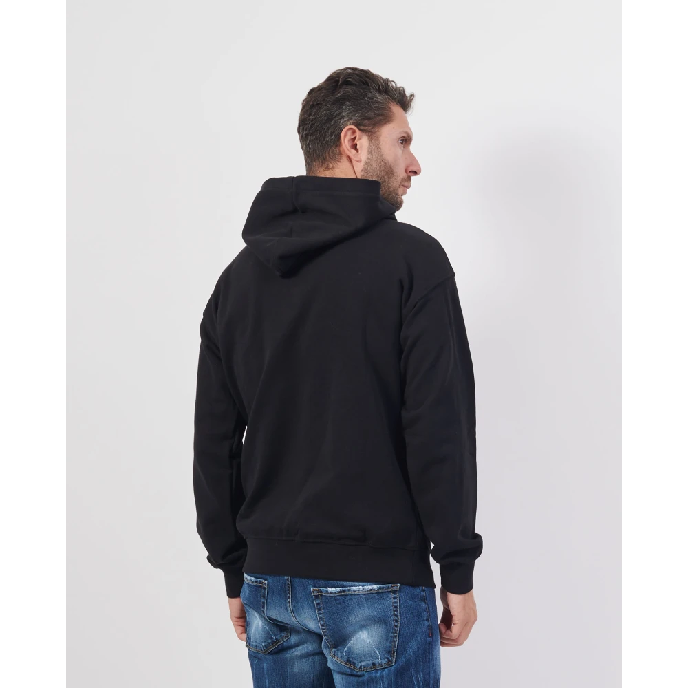 Disclaimer Zwarte hoodie met logo op de voorkant Black Heren
