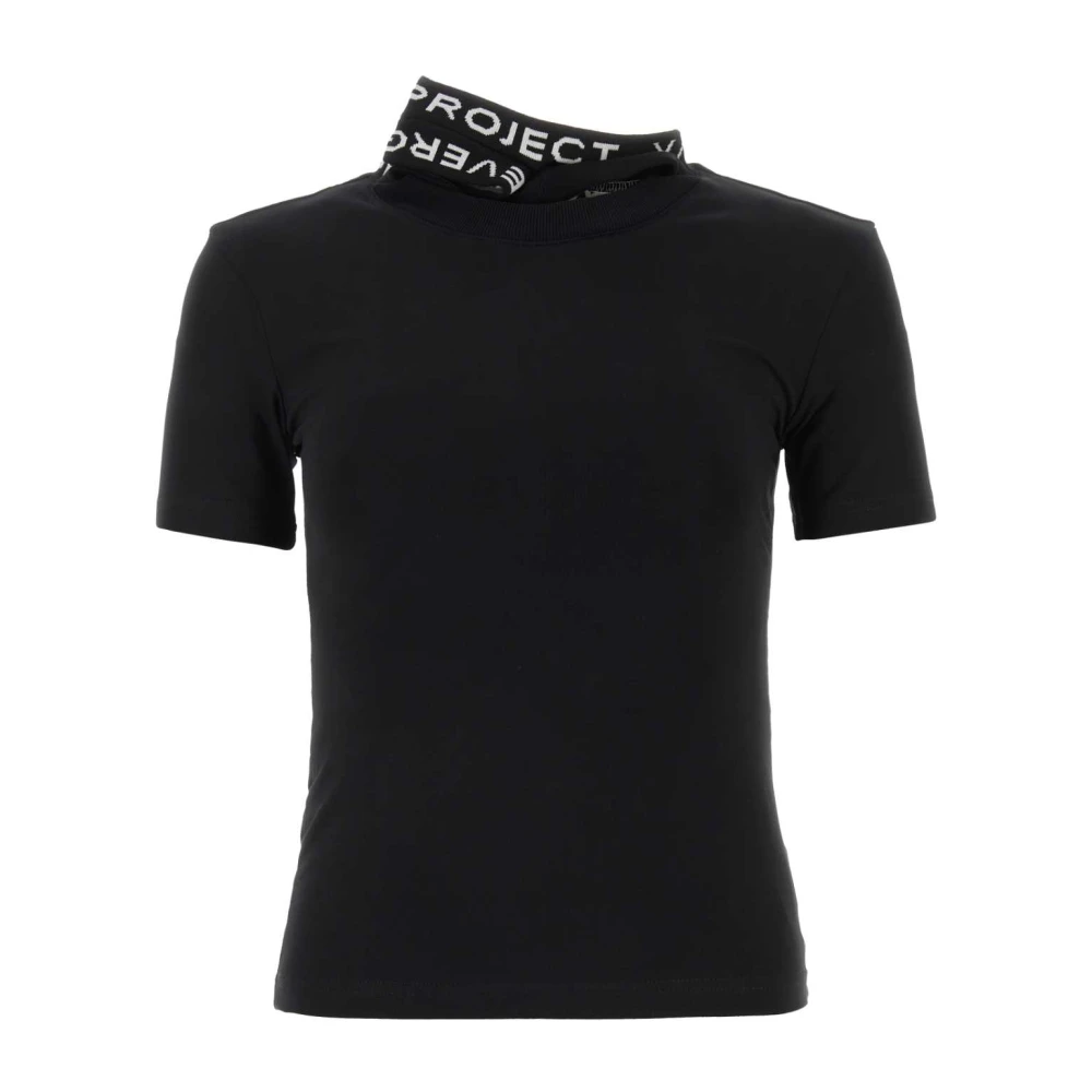 Y Project Zwarte stretch katoenen T-shirt Black Dames