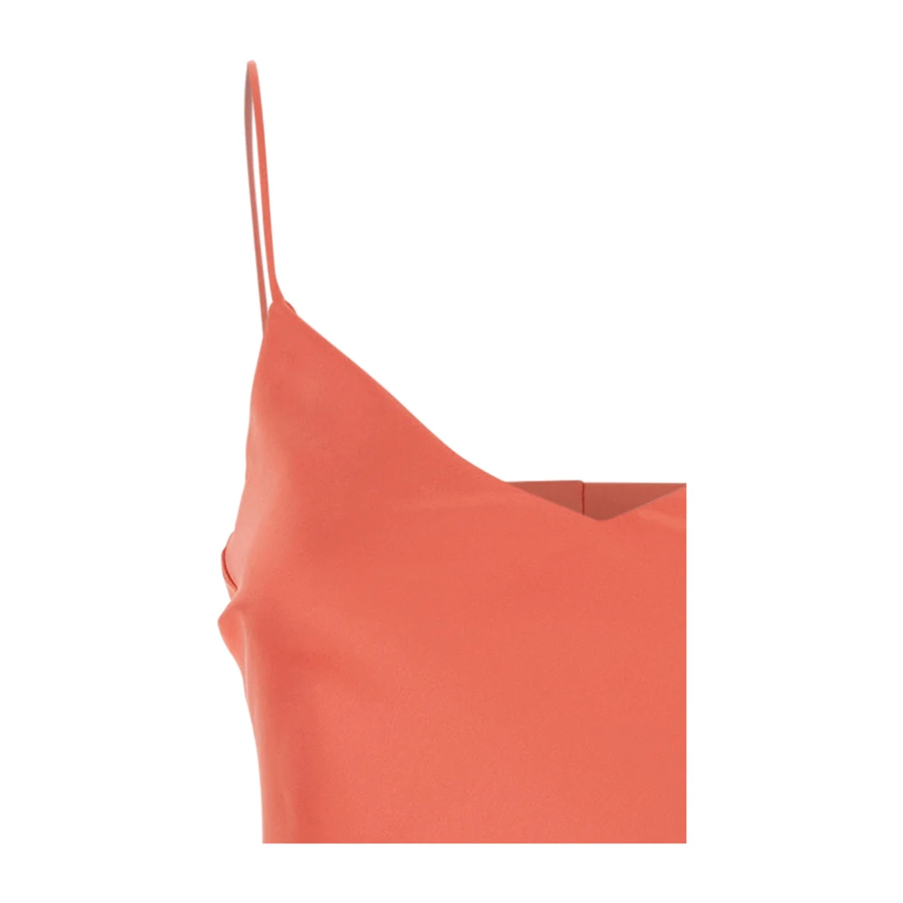 Plain Units Roze Dunne Band Stof Jurk Pink Dames