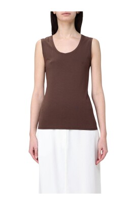 brown-ribbed-knit-v-neck-top