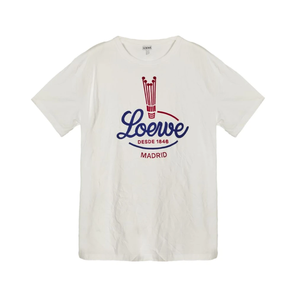 Loewe Women's White Madrid Cotton T-Shirt - T-Shirts - M - Tops
