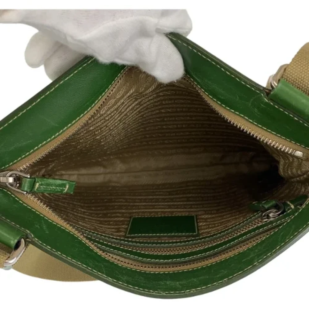 Prada Vintage Pre-owned Canvas prada-bags Beige Dames