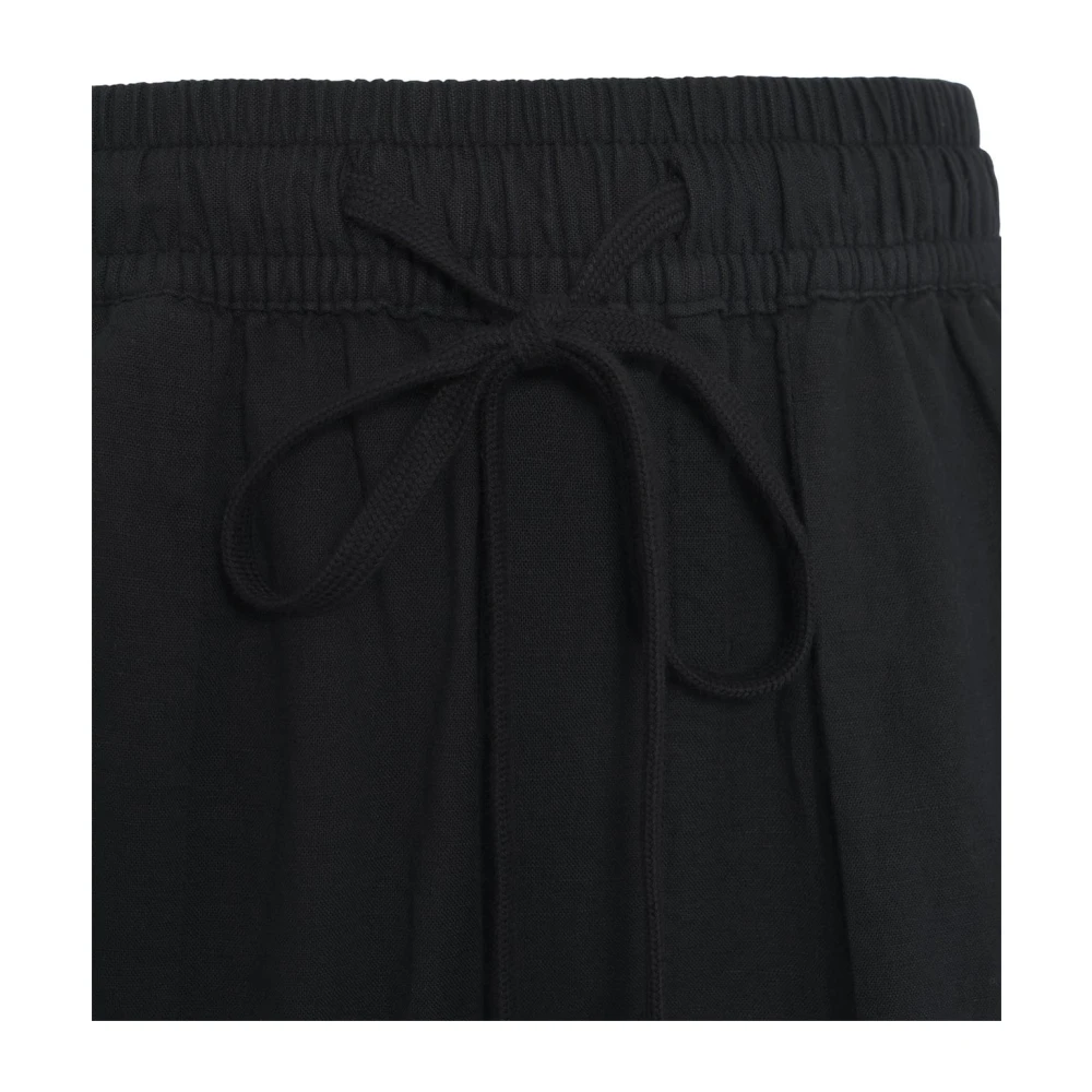 Thom Krom Zwarte Linnen Broek Elastische Taille Black Dames