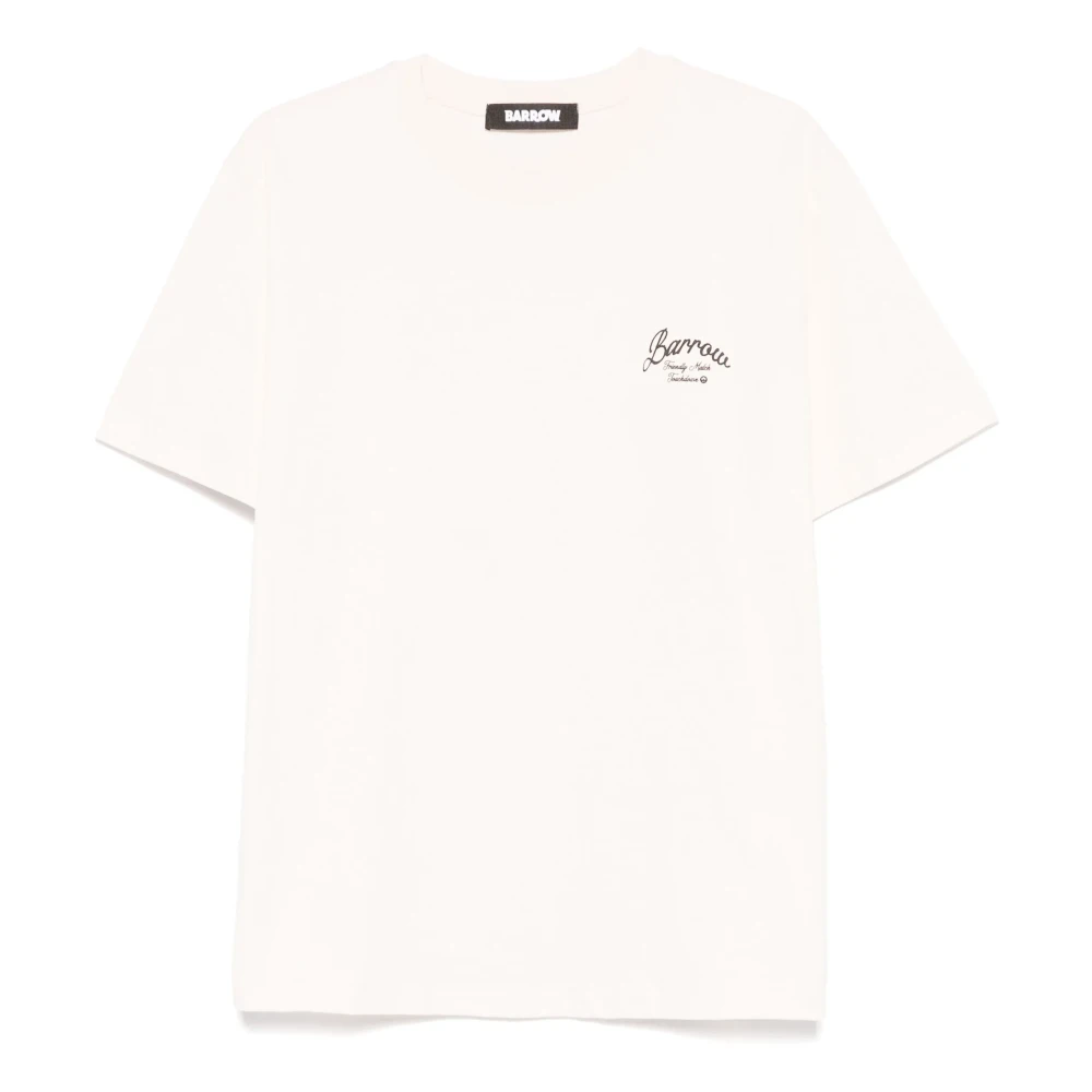 Barrow Roze Crew Neck T-shirt met Logo Pink Heren