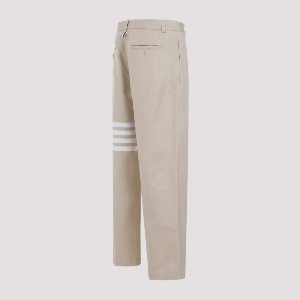 Thom Browne Beige Katoenen Straight Leg Broek Beige Heren