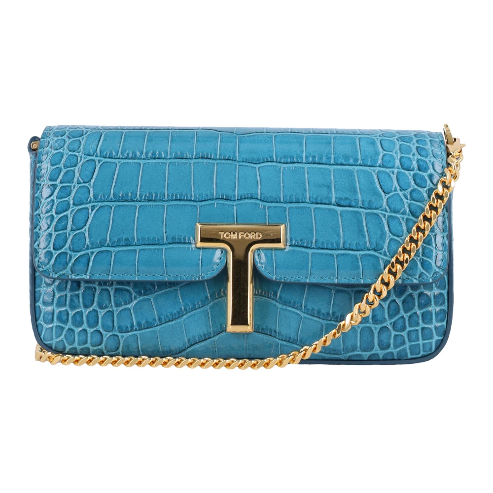 Tom Ford Mini Crocco Print Tas Blue Dames